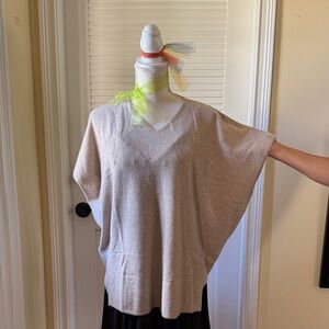 Chic Beige Women's Poncho Sweater